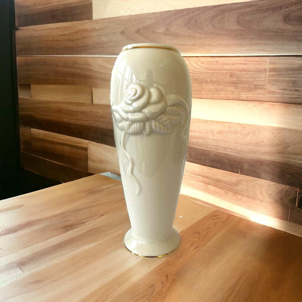 Lenox Rosebud Vase w/Gold Trim, 7.5"